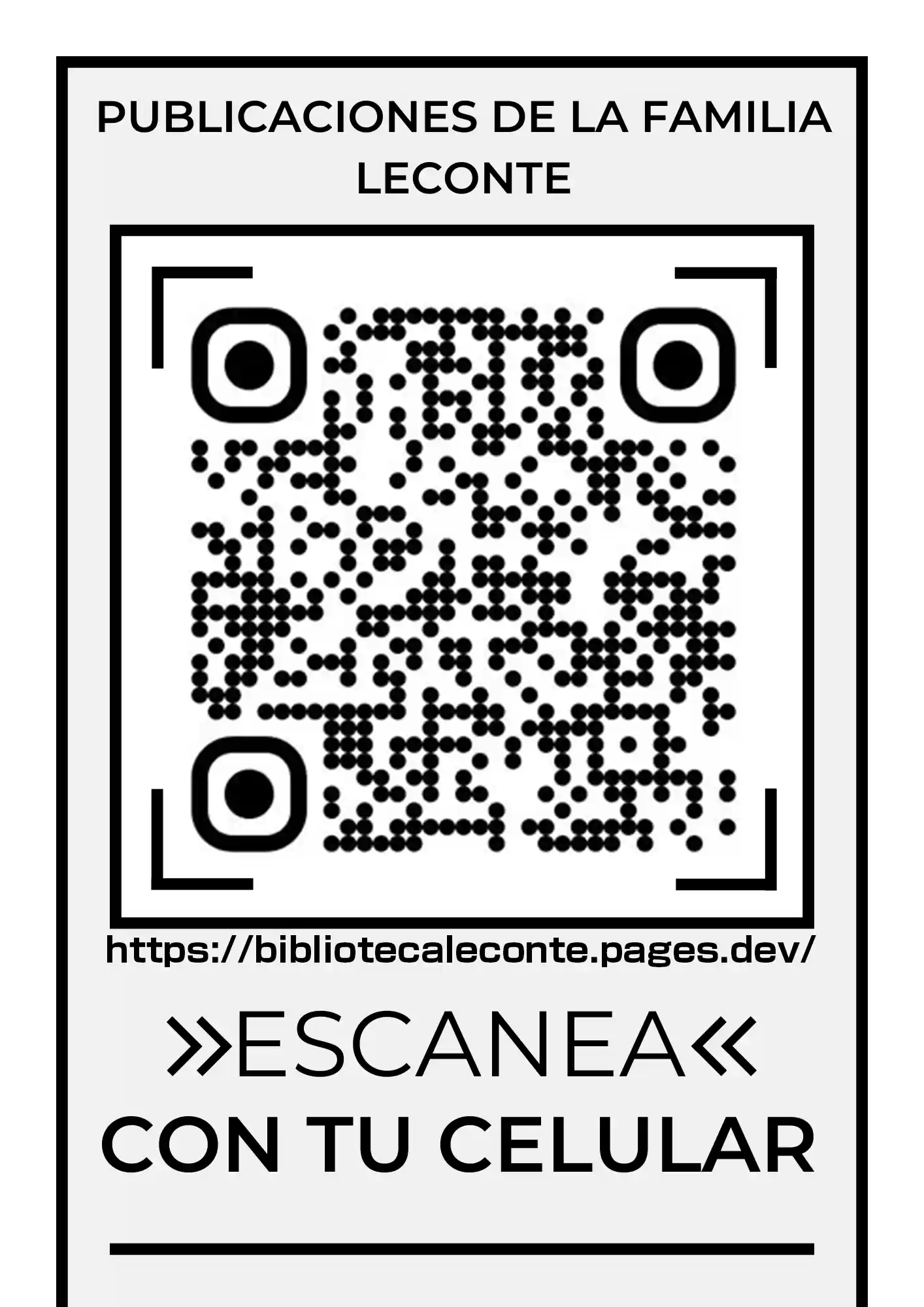Afiche con Código QR de la Familia Leconte